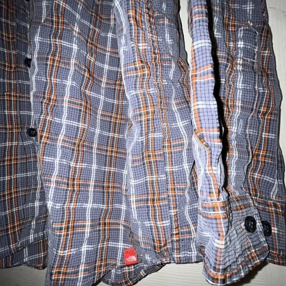 North Face Button Up Shirt Mens Sz XL Plaid Long Sleeve Modal Blend Outdoor Work